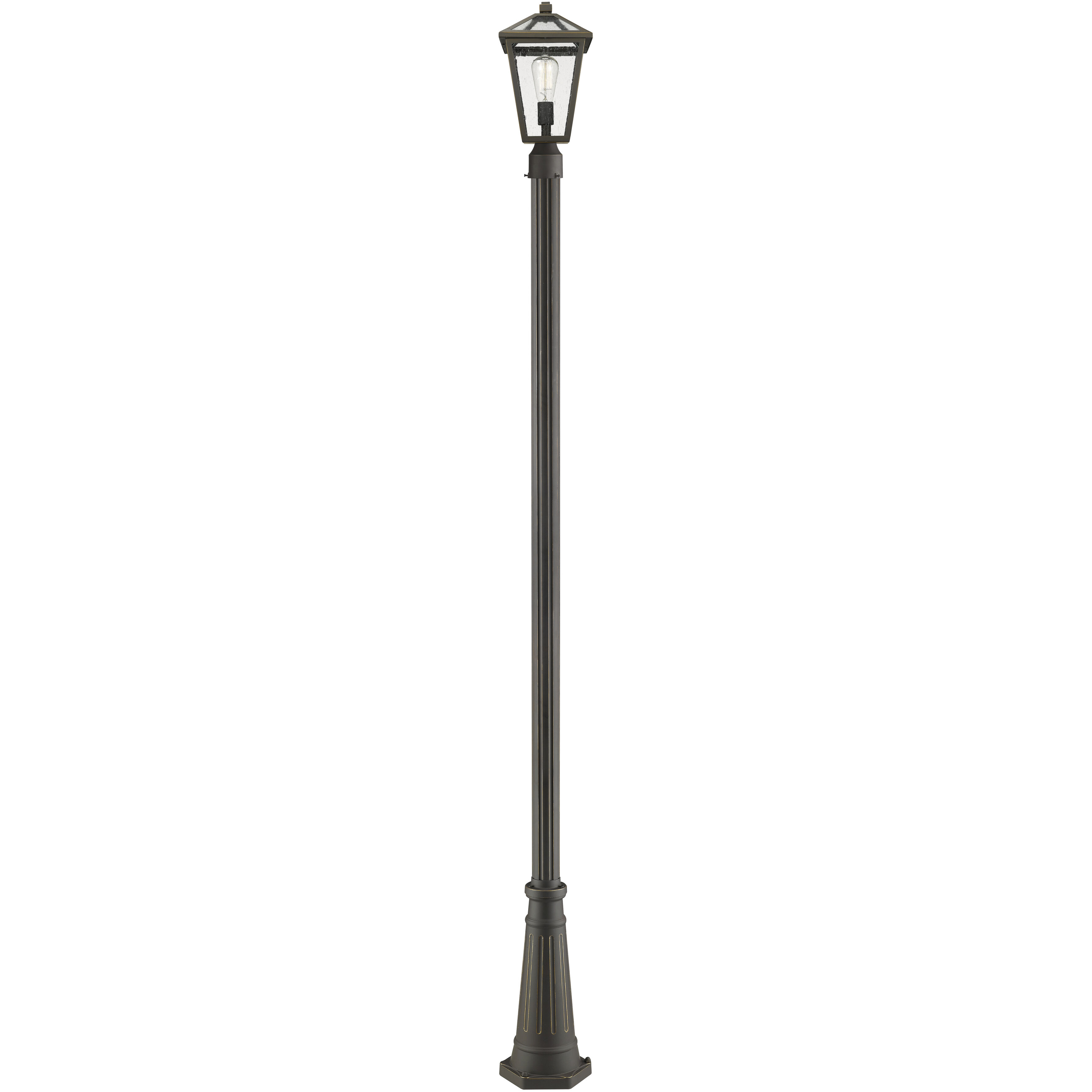 Talbot 1 Light 110.25 inch Oil Rubbed Bronze Outdoor Post Mounted Fixture in Seedy Glass