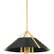 Raymond 1 Light 26 inch Aged Brass and Soft Black Pendant Ceiling Light