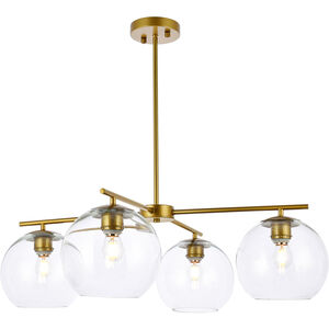 Opus 4 Light 31 inch Brass Pendant Ceiling Light