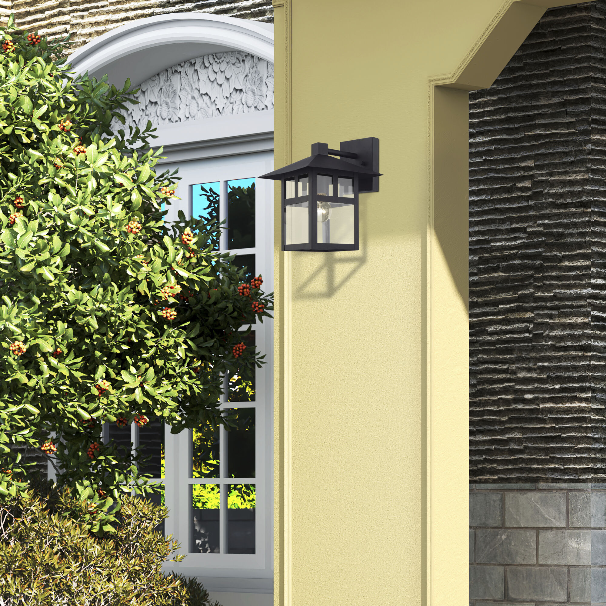 Crestlake 1 Light 11.5 inch Textured Black Outdoor Wall Lantern