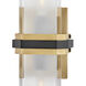 Kipton 2 Light 5.5 inch Heritage Brass with Black Bath Light Wall Light