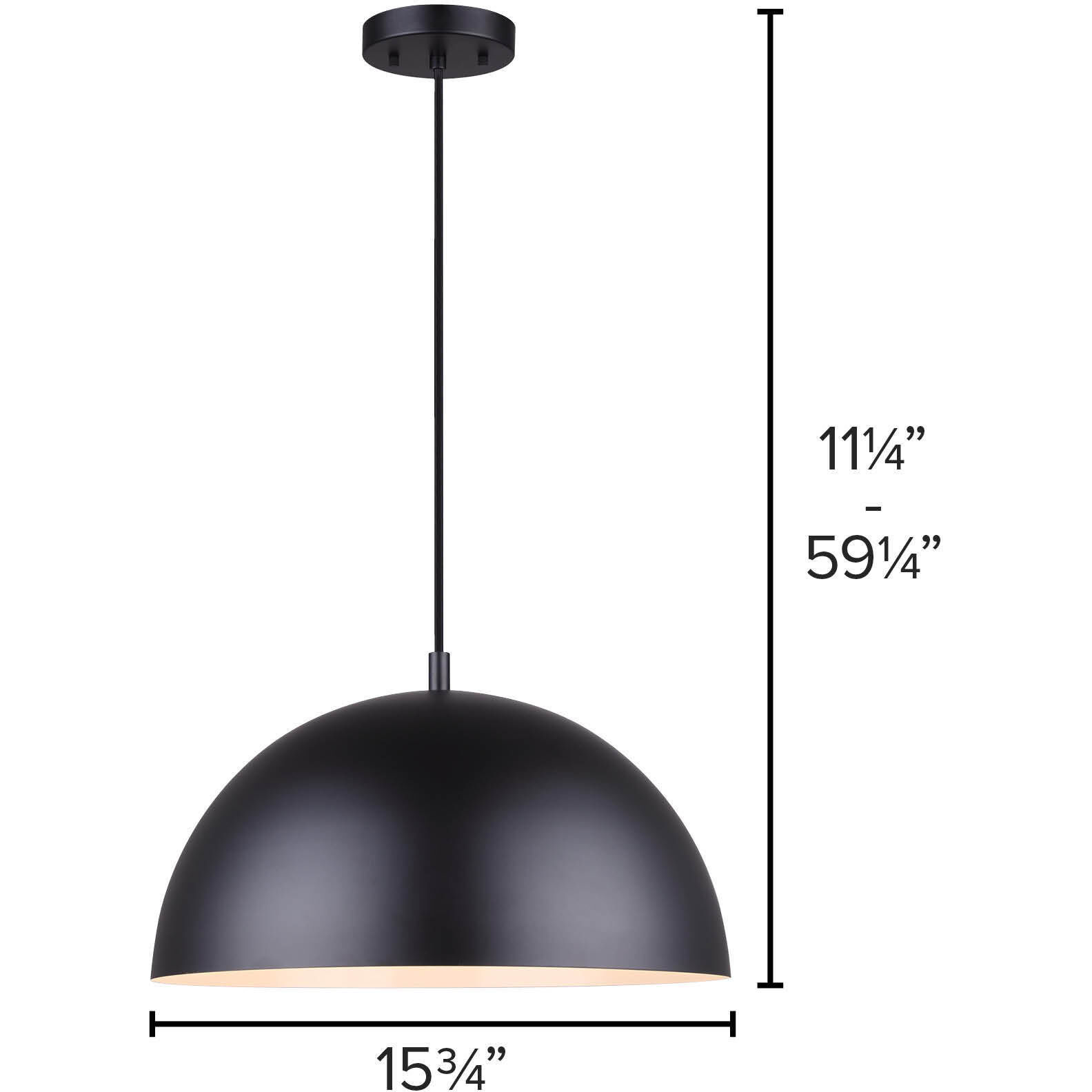 Sadie 1 Light 16 inch Matte Black Pendant Ceiling Light