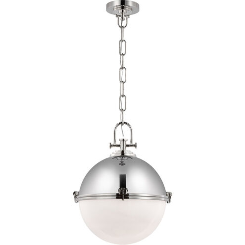 Chapman & Myers Adrian LED 17 inch Polished Nickel Globe Pendant Ceiling Light, Large