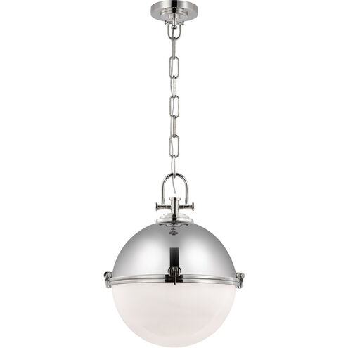 Chapman & Myers Adrian LED 17 inch Polished Nickel Globe Pendant Ceiling Light, Large
