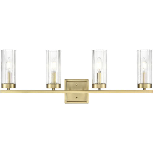Iversen 4 Light 29.75 inch Vintage Brass Vanity Light Wall Light