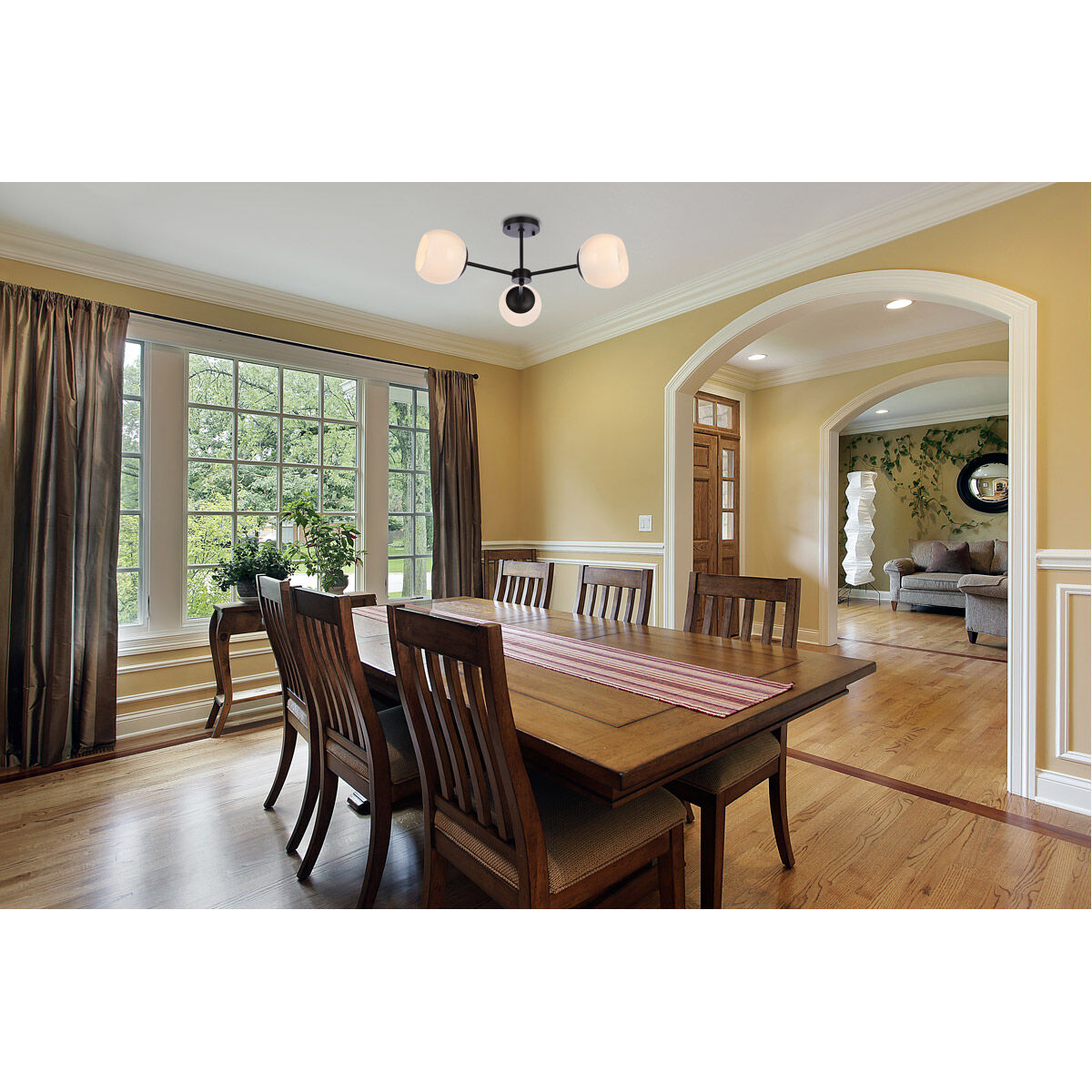 Briggs 3 Light 26 inch Black Flush Mount Ceiling Light