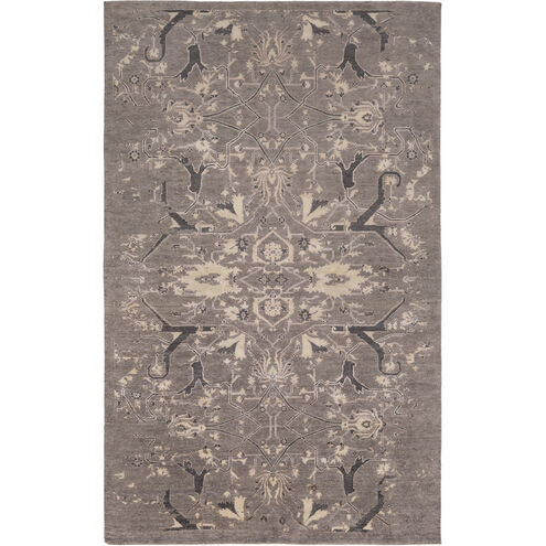 Opulent 72 X 48 inch Gray and Gray Area Rug, Wool, Cotton, and Viscose