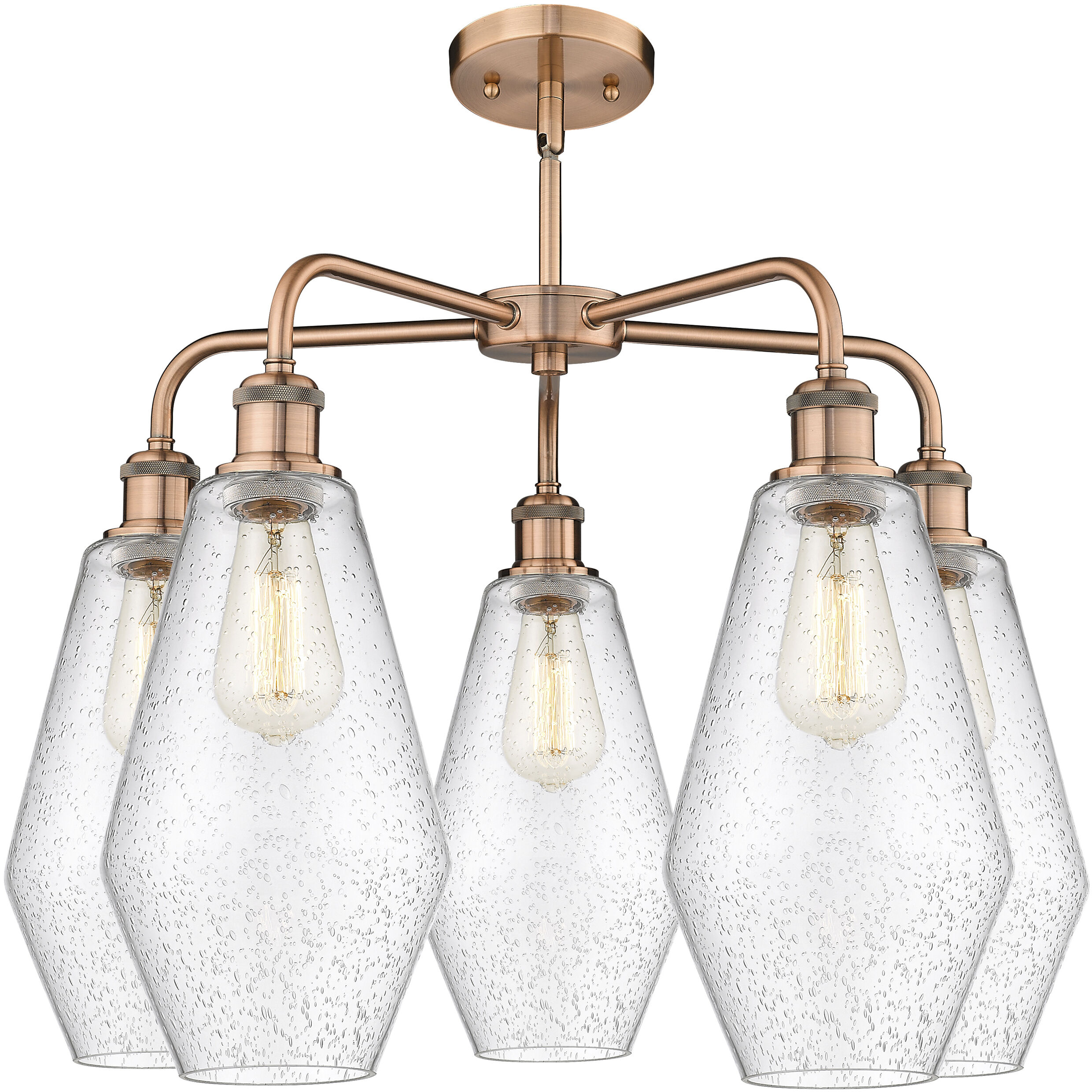 Cindyrella 5 Light 25 inch Antique Copper Chandelier Ceiling Light in Seedy