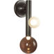 Reese 4.38 inch Urban Bronze Wall Sconce Wall Light in Amber Glass