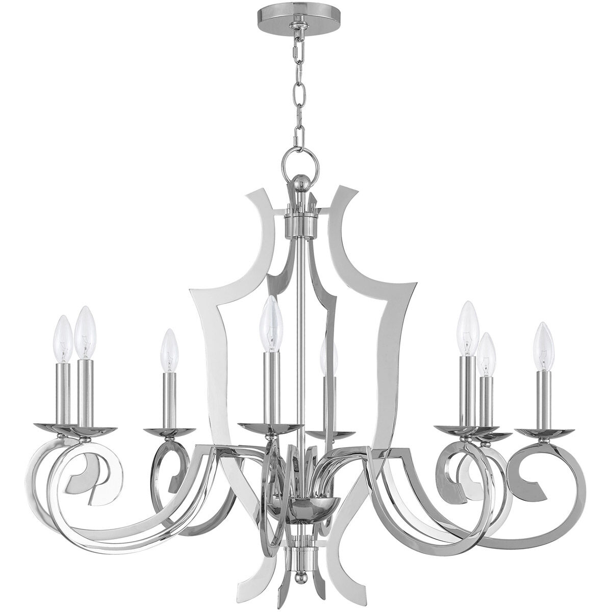 Aldrich 8 Light 33 inch Polished Chrome Chandelier Ceiling Light