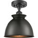 Edison Adirondack 1 Light 8.25 inch Matte Black Semi-Flush Mount Ceiling Light
