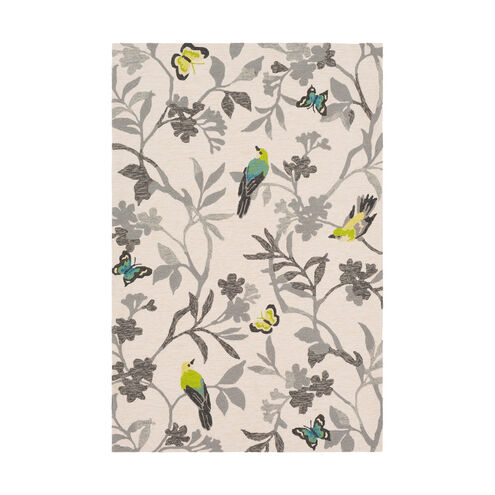 Rain 60 X 36 inch Medium Gray/Cream/Charcoal/Lime/Bright Yellow Indoor Area Rug, Rectangle