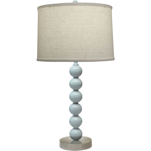 Ellie 25 inch 150.00 watt Light Blue and Satin Nickel Table Lamp Portable Light