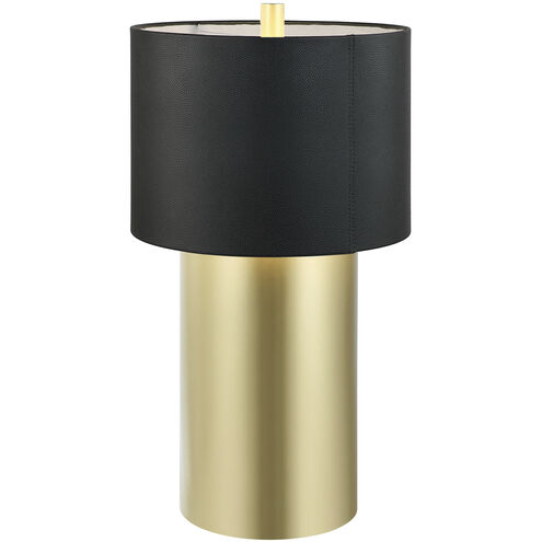 Secret Agent 28 inch 100.00 watt Painted Gold and Black Leather Table Lamp Portable Light
