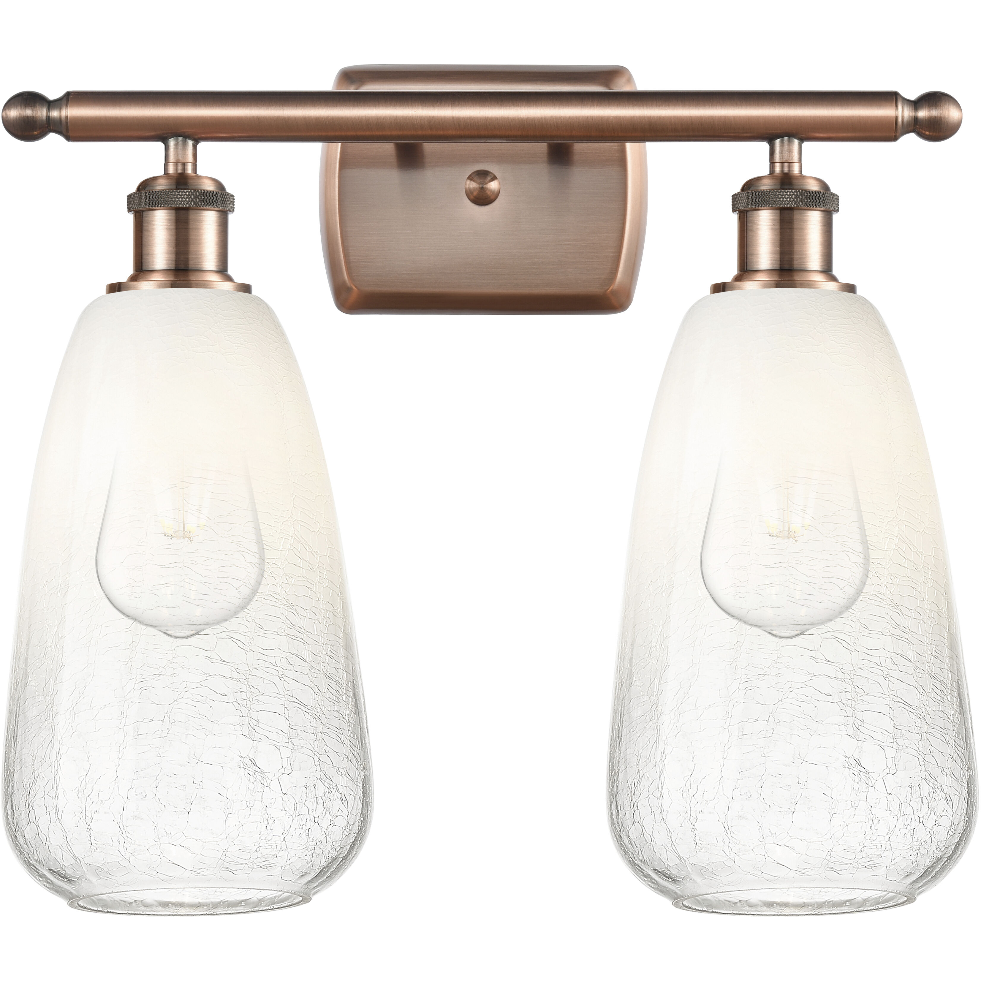 Ballston Brookhaven Almond 2 Light 16 inch Antique Copper Bath Vanity Light Wall Light in Opal Glass