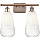 Ballston Brookhaven Almond 2 Light 16 inch Antique Copper Bath Vanity Light Wall Light in Opal Glass