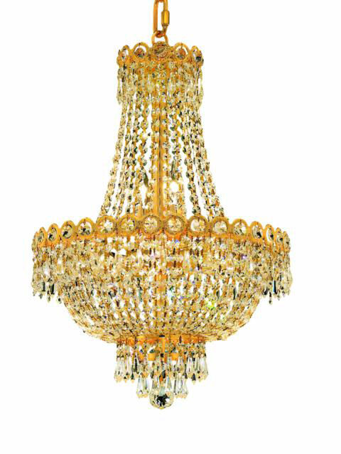 Century 8 Light 16 inch Gold Dining Chandelier Ceiling Light in Royal Cut