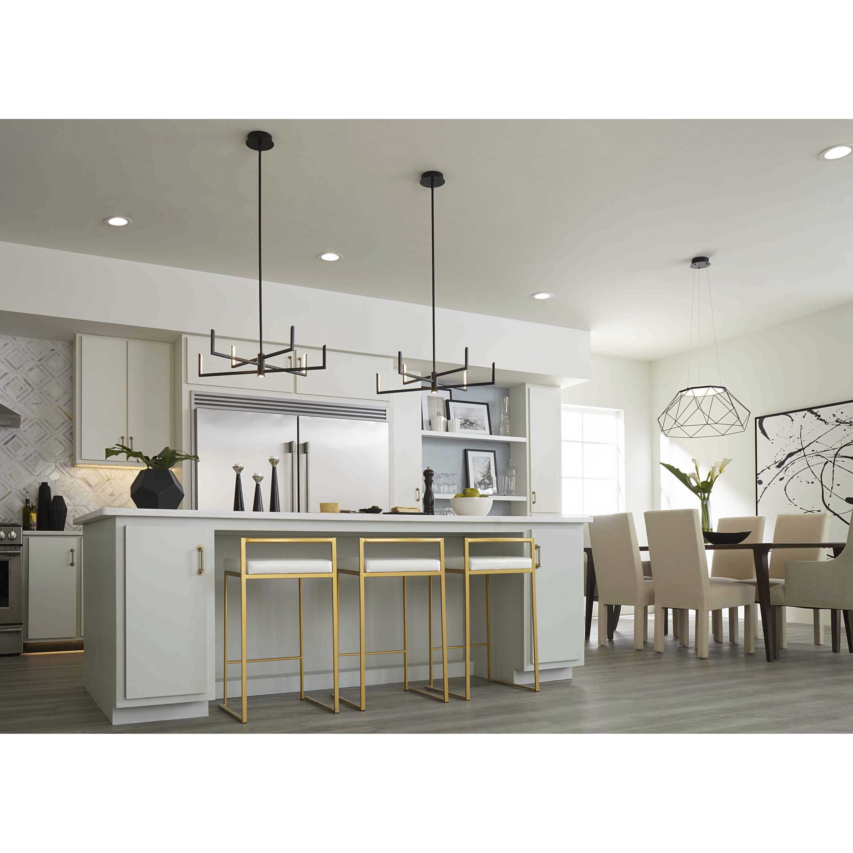 Pivot LED LED 28 inch Matte Black Chandelier Ceiling Light, Progress LED 