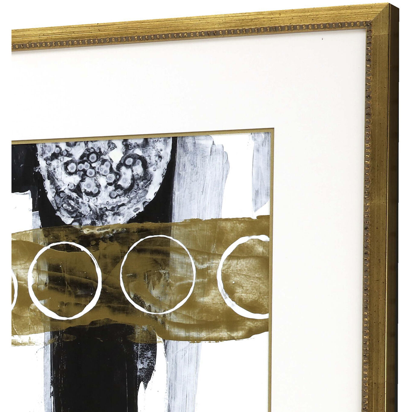 Neo Moderne White and Metallic and Brown Framed Art, The Studio