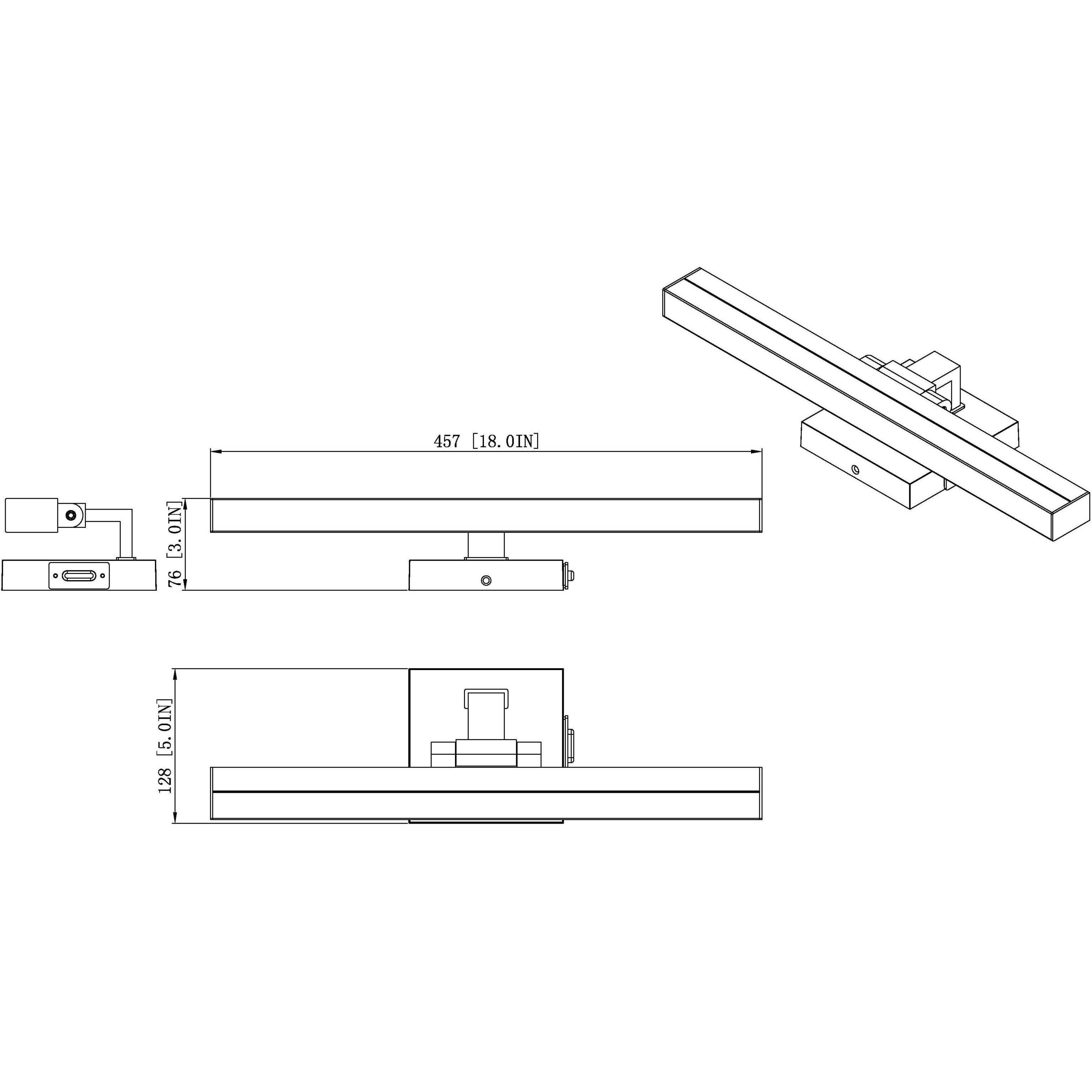 Liam LED 18 inch Matte Black Vanity Wall Light