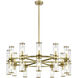 Revolve 24 Light 32.75 inch Clear Glass/Natural Brass Chandelier Ceiling Light
