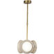Alonso LED 12.63 inch Vintage Brass Pendant Ceiling Light in Vintage Brass and Alabaster