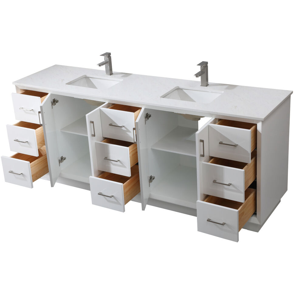 Hayes 84 X 22 X 35 inch White Vanity Sink Set