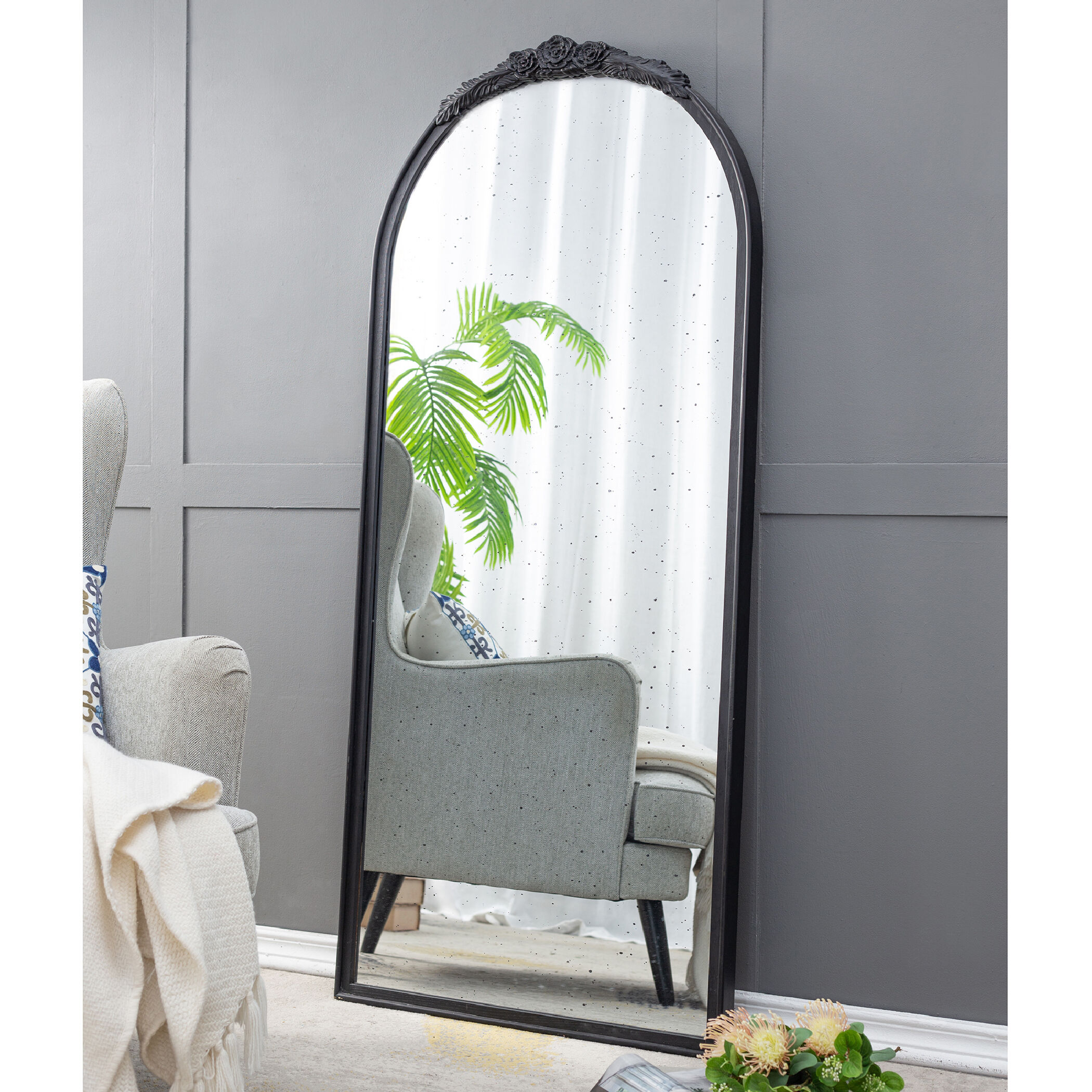Bingley 65.2 X 29.3 inch Black Wall Mirror