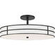 Fulvia 3 Light 20 inch Matte Black Semi-Flush Mount Ceiling Light