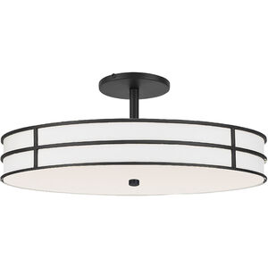 Fulvia 3 Light 20 inch Matte Black Semi-Flush Mount Ceiling Light