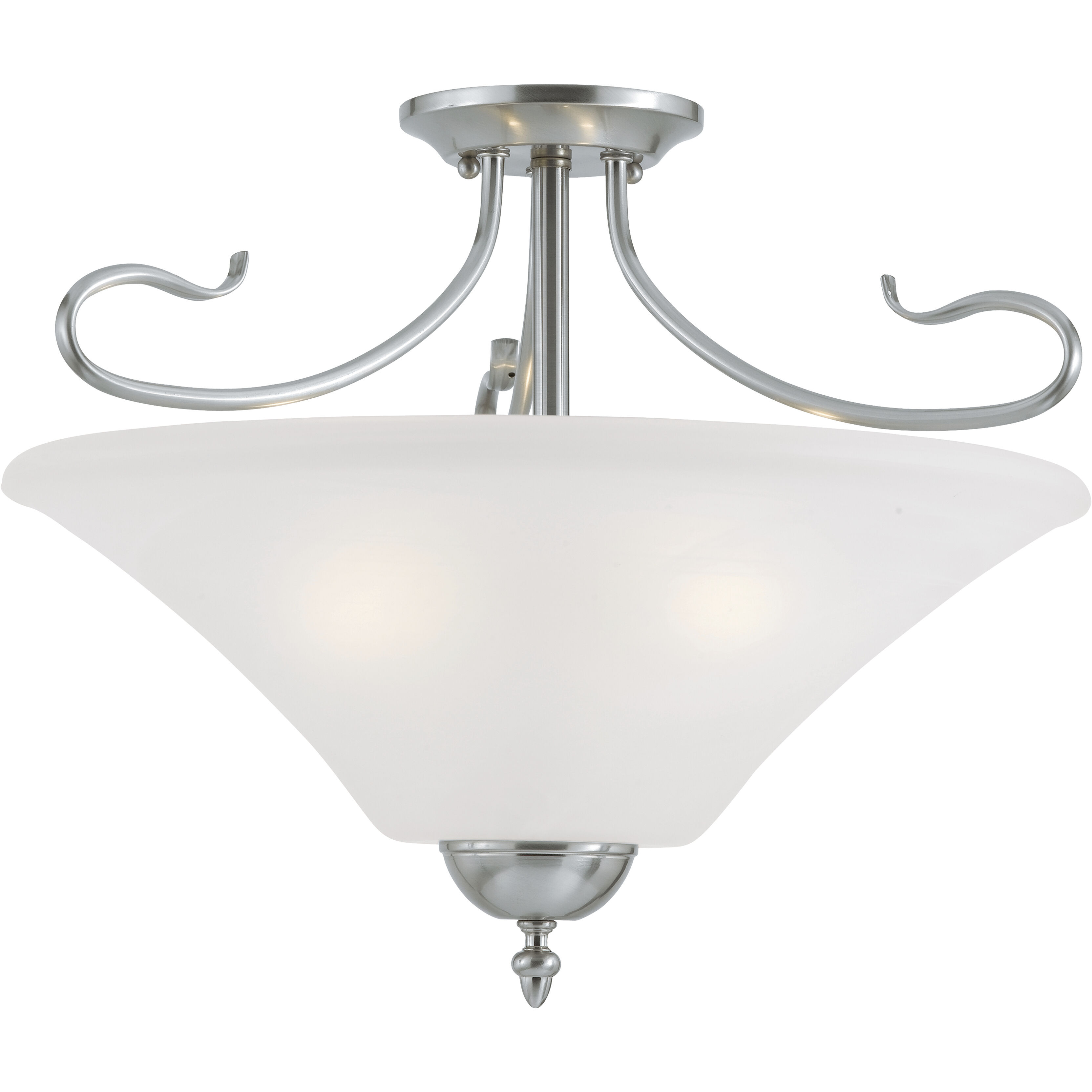 Elipse 3 Light 19 inch Brushed Nickel Semi Flush Mount Ceiling Light