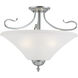 Elipse 3 Light 19 inch Brushed Nickel Semi Flush Mount Ceiling Light
