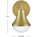 Haddie LED 7.25 inch Lacquered Brass Bath Light Wall Light