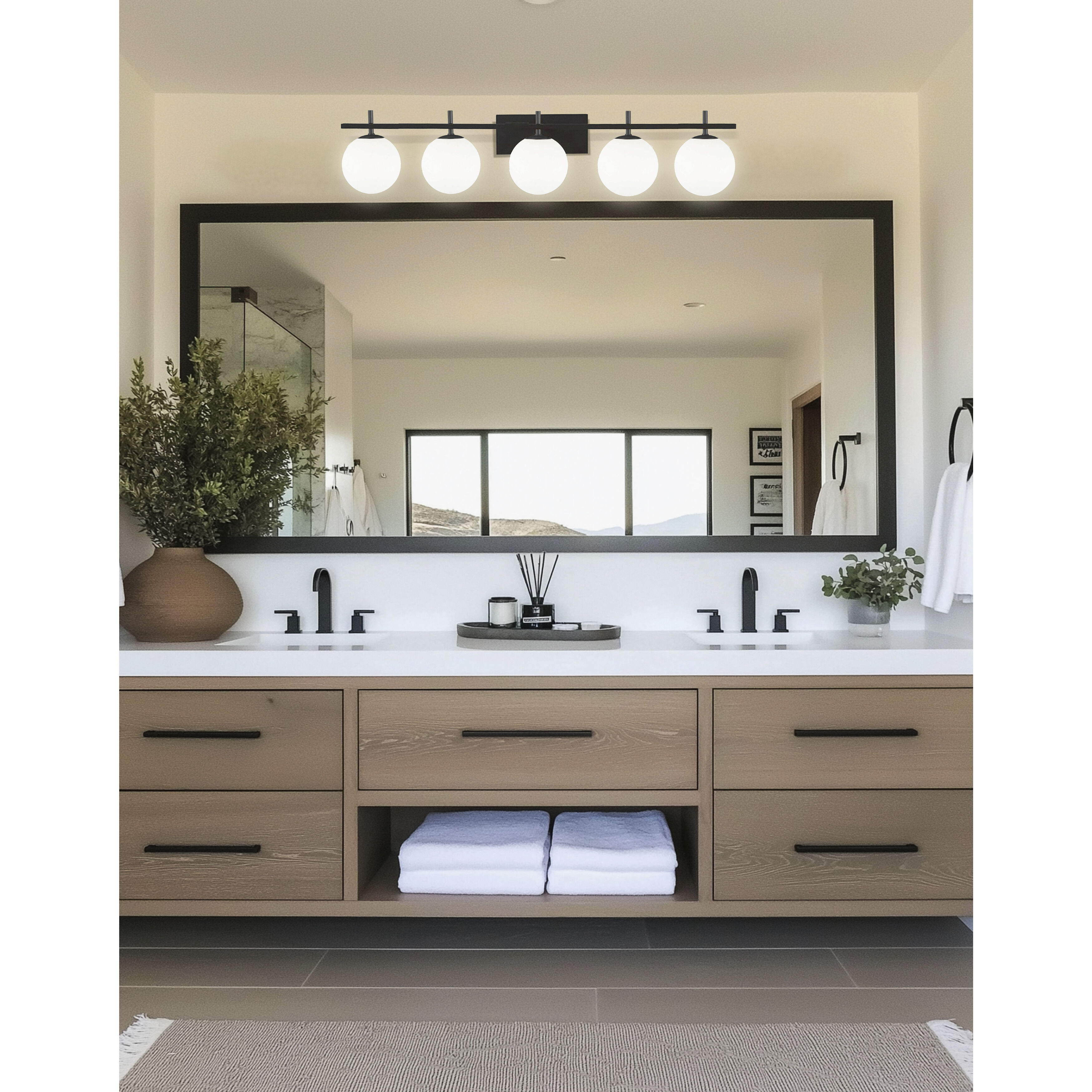 Vivaldi 5 Light 41.25 inch Matte Black Vanity Light Wall Light