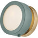 Mercer 6.75 inch Sage Green with Heritage Brass ADA Indoor Wall Sconce Wall Light