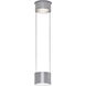 Zeitlos LED 6 inch Satin Nickel with Chrome Pendant Ceiling Light, Luce Elevata Impulse