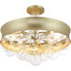 Verdi Square 8 Light 26 inch Soft Gold With Gold Leaf Convertible Pendant Ceiling Light