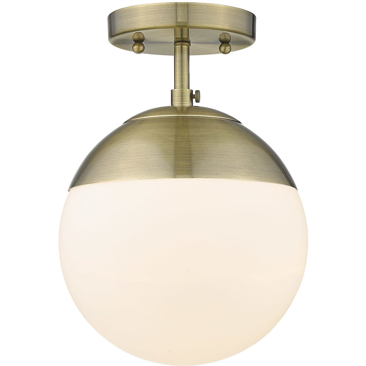 Dixon 1 Light 7.5 inch Aged Brass Semi-Flush Mount Ceiling Light, Damp