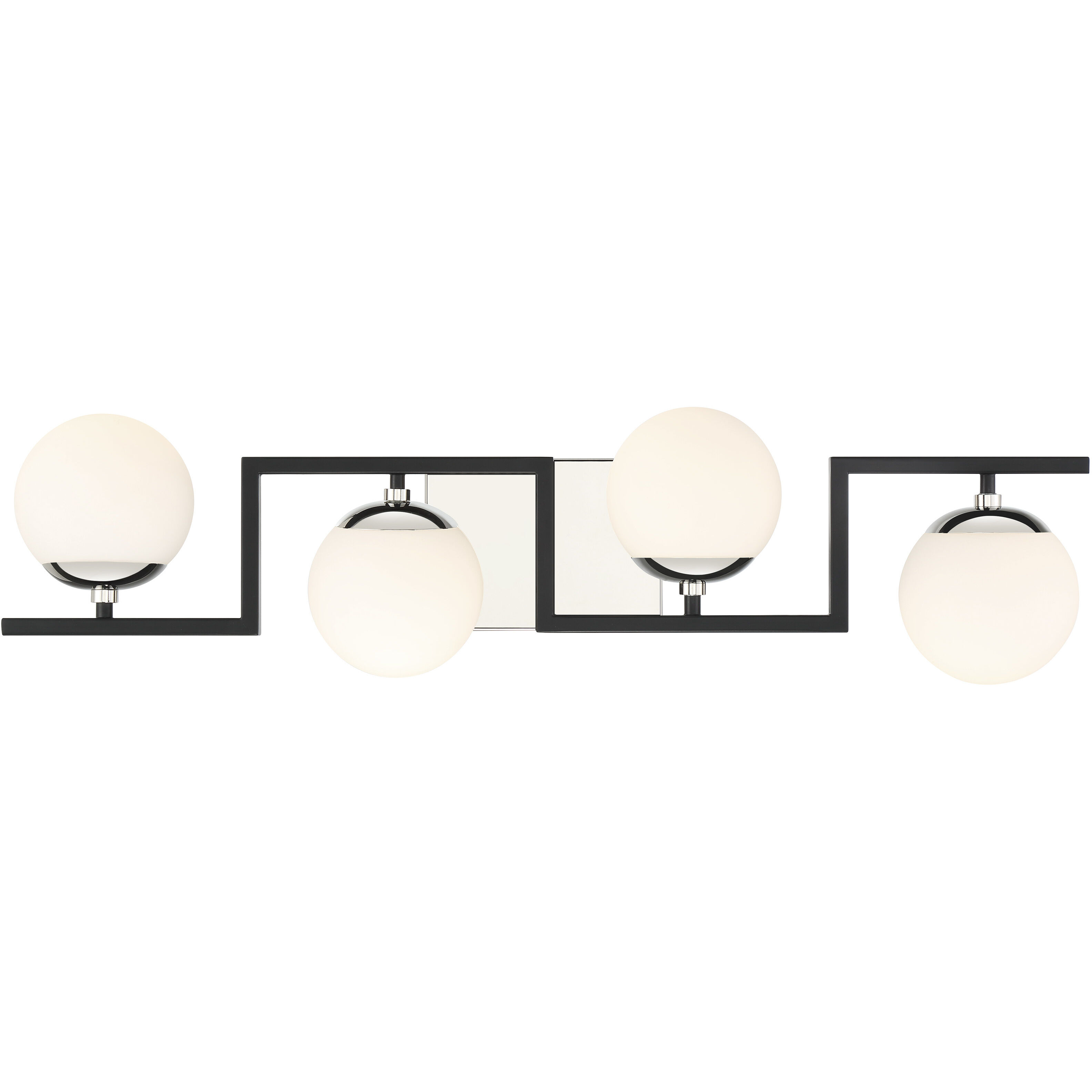 Alluria II 4 Light 31 inch Coal With Polished Nichel High Bath Light Wall Light
