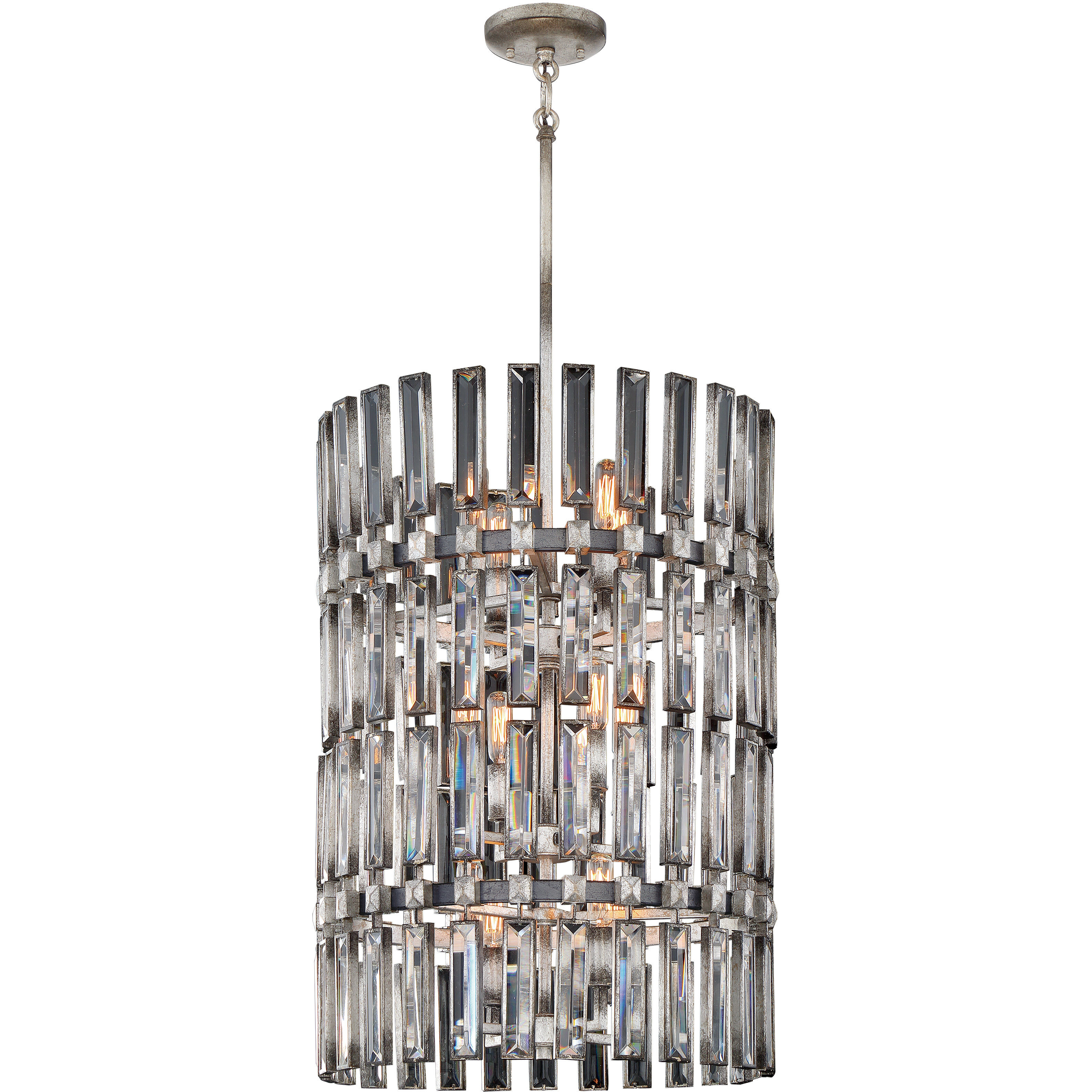 Belle Aurore 12 Light 17 inch Shadow Silver Leaf Pendant Ceiling Light