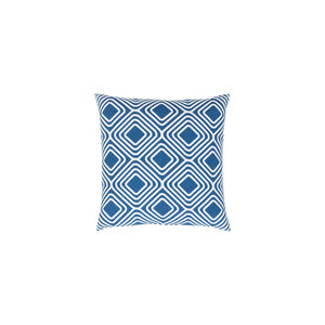 Miranda 20 X 20 inch Dark Blue and White Throw Pillow