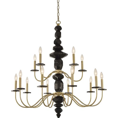 Piedra 15 Light 38 inch Brushed Brass Chandelier Ceiling Light