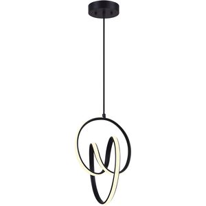 Jase LED 11 inch Matte Black Chandelier Ceiling Light