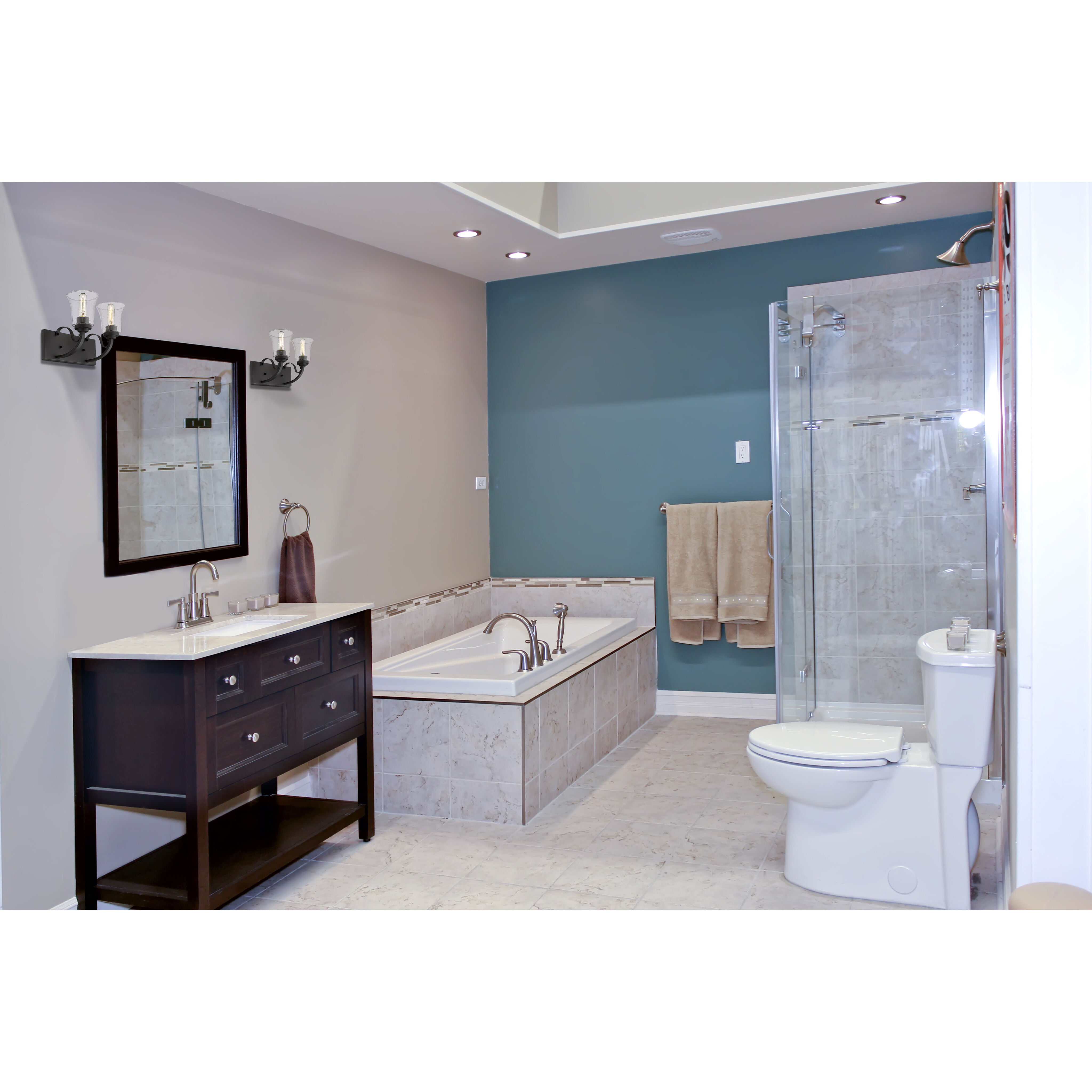 Halliwell 2 Light 14 inch Bronze Vanity Wall Light