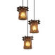 Veneto Luce 3 Light 7 inch Dark Bronze Pendant Ceiling Light in Amber (Veneto Luce), Cylinder with Rippled Rim