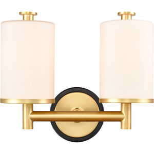 Marlowe LED 14 inch Black Satin Gold Bath Vanity Light Wall Light