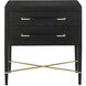 Verona 29 X 28 inch Black Lacquered Linen/Champagne Nightstand