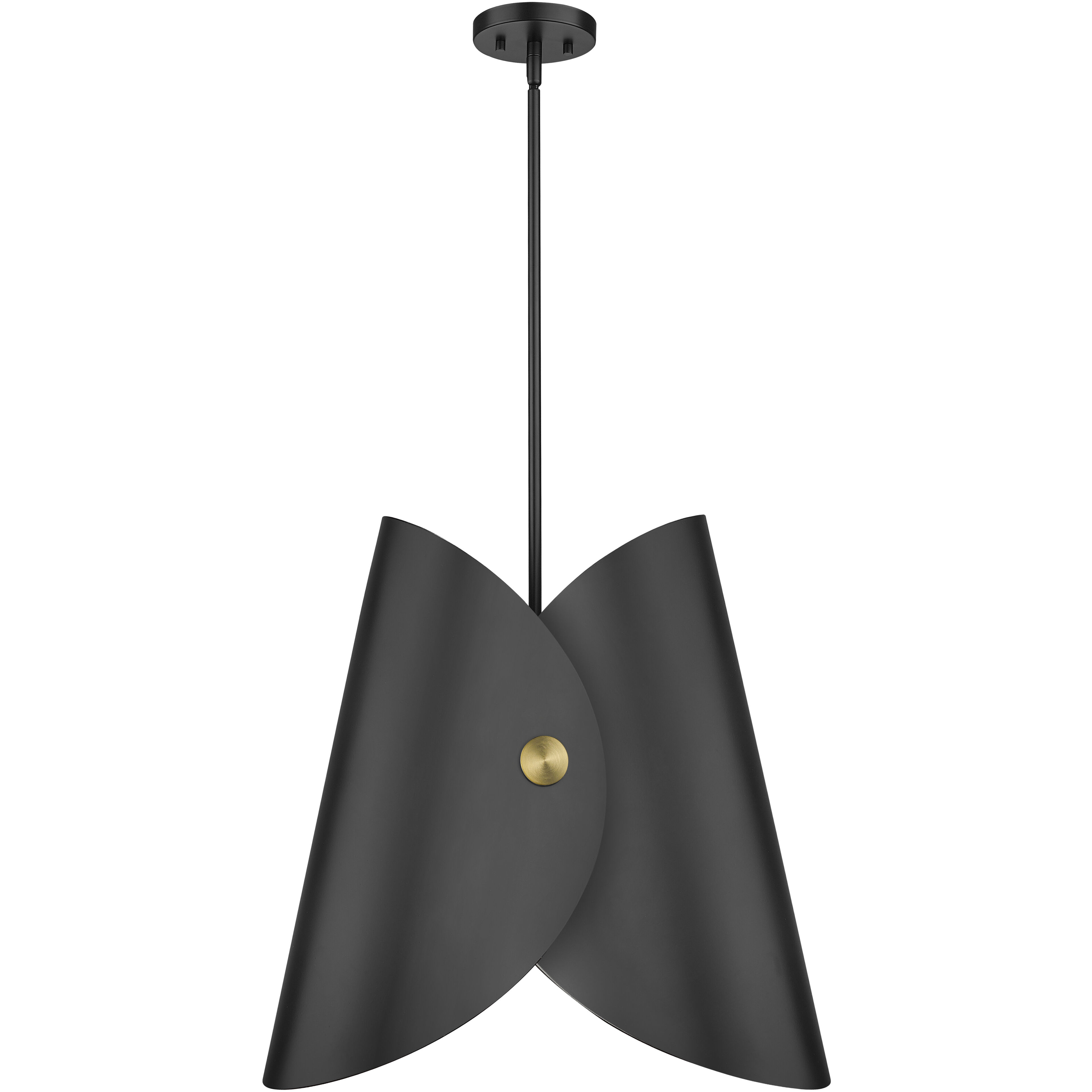 Salone 1 Light 14.25 inch Matte Black Pendant Ceiling Light in Matte Black Outer,  Gold Inner