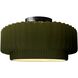 Radiance Collection - Pleated Tier LED 12 inch Matte Green Semi-Flush Ceiling Light, Form+Finish+Function