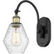 Ballston Cindyrella 1 Light 6 inch Black Antique Brass Sconce Wall Light in Seedy Glass